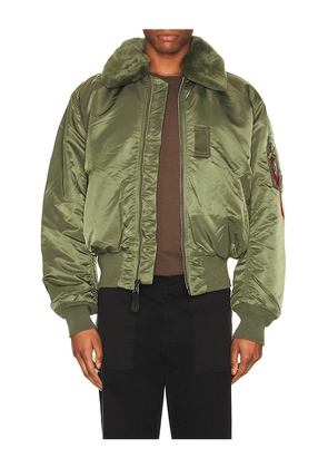 ALPHA INDUSTRIES B-15 Heritage Fit Flight Jacket in Olive. Size L. Also in M, S, XXL/2X.
