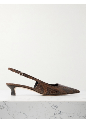 Aeyde - Catrina Snake-effect Leather Slingback Pumps - Brown - IT35,IT35.5,IT36,IT36.5,IT37,IT37.5,IT38,IT38.5,IT39,IT39.5,IT40,IT40.5,IT41,IT41.5,IT42