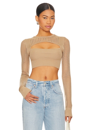 Camila Coelho Heyda Top in Beige. Size M. Also in S.