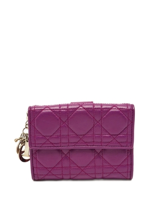 Christian Dior Pre-Owned 2008 Lady Dior quilted leather wallet - Purple