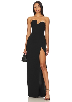 Amanda Uprichard X Revolve Strapless Puzzle Gown in Black. Size L. Also in M, S, XL, XS.