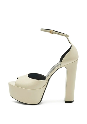 Saint Laurent Pre-Owned platform ankle-strap sandals - Neutrals