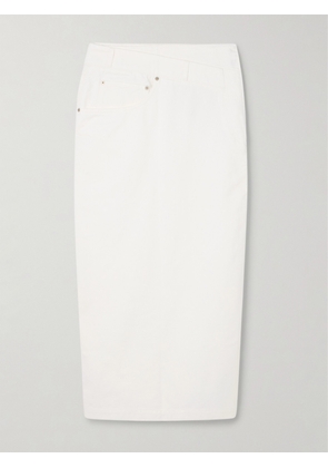 LOEWE - Asymmetric Denim Midi Skirt - White - FR 32,FR 34,FR 36,FR 38,FR 40,FR 42,FR 44