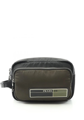 Prada Pre-Owned logo-appliqué clutch bag - Black