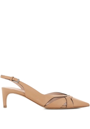 Del Carlo leather slingback pumps - Neutrals