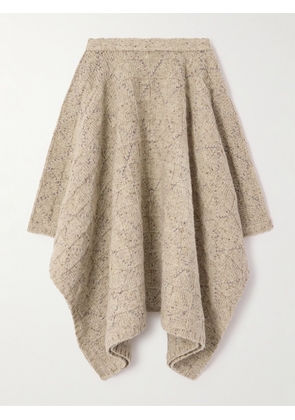 Bottega Veneta - Checked Knitted Wool Midi Skirt - Gray - S,M,L