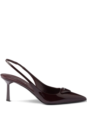 Prada 75mm pointed toe slingback pumps - Brown