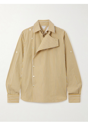 Bottega Veneta - Asymmetric Striped Cotton-poplin Shirt - Yellow - IT36,IT38,IT40,IT42