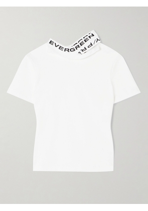 Y/PROJECT - Evergreen Strap-detailed Organic Cotton-blend Jersey T-shirt - White - x small,small,medium,large,x large