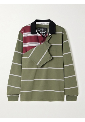 Y/PROJECT - Layered Striped Cotton-jersey Top - Green - x small,small,medium,large,x large