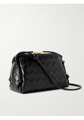 Bottega Veneta - Concert Pouch Intrecciato Leather Shoulder Bag - Black - One size