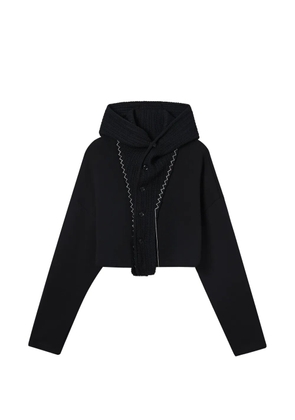 Y's buttoned hoodie - Black