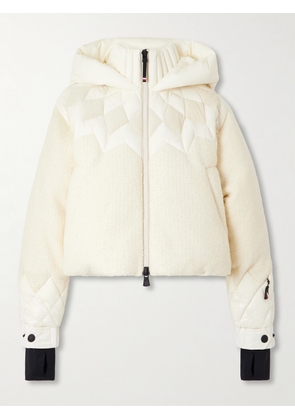 Moncler Grenoble - Hintersee Hooded Corduroy And Shell-trimmed Wool-blend Bouclé Quilted Down Ski Jacket - Cream - 00,1,2,3,4,5