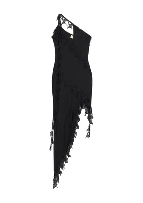 Blumarine asymmetrical lace-embellished dress - Black