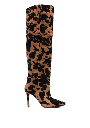 L Arianna animal-print knee-high boots - Brown