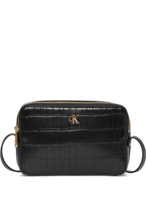 Calvin Klein logo-plaque zip shoulder bag - Black
