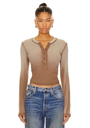 COTTON CITIZEN Verona Henley in Tan. Size L. Also in XS, S, M.