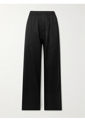 BODE - Satin Wide-leg Track Pants - Black - xx small,x small,small,medium