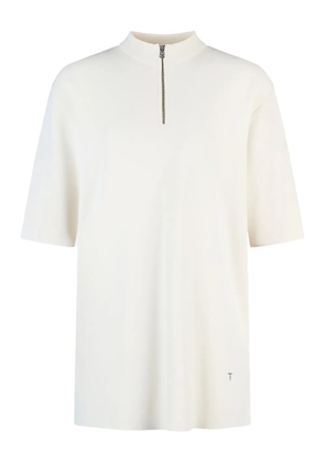 Tod's zip-neck short-sleeve polo top - White