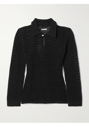 BODE - Willows Crocheted Cotton Top - Black - x small,small,medium,large,x large