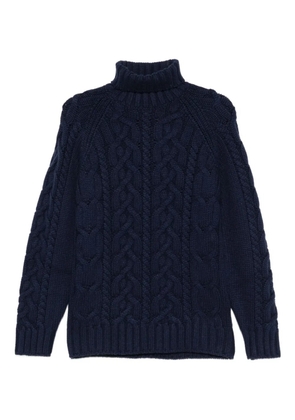 Brunello Cucinelli cable-knit turtleneck sweater - Blue