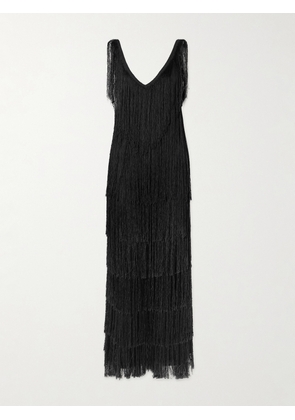 BODE - Sweeper Fringed Silk Jumpsuit - Black - x small,small,medium,large,x large