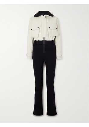 Cordova - The Telluride Belted Two-tone Wool-blend And Twill Ski Suit - Ecru - xx small,x small,small,medium,large