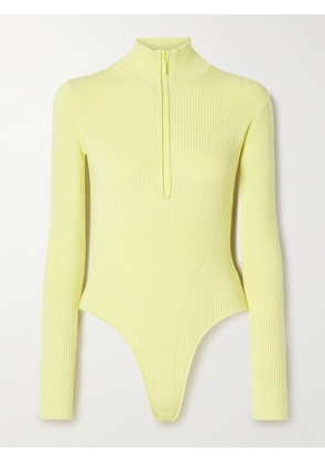 Cordova - Butte Ribbed Merino Wool-blend Turtleneck Bodysuit - Yellow - x small,small,medium,large,x large