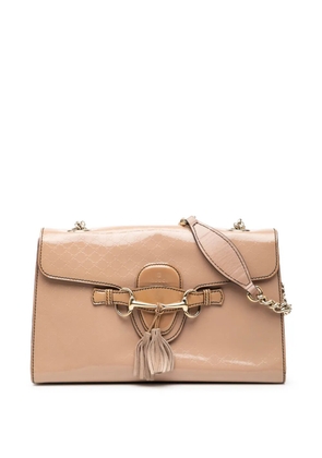 Gucci Pre-Owned 2000-2015 Medium Microguccissima Patent Emily shoulder bag - Brown