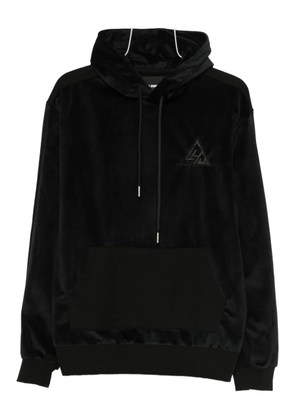 LES HOMMES logo-embroidered hoodie - Black