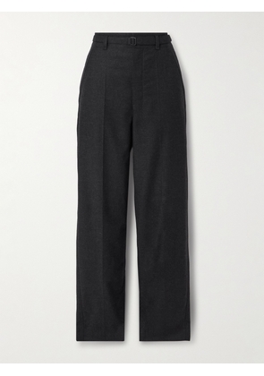 LEMAIRE - Belted Pleated Cashmere-blend Tapered Pants - Gray - FR 34,FR 36,FR 38,FR 40,FR 42