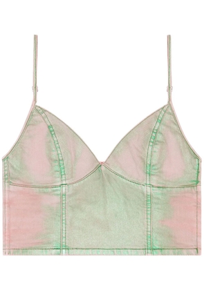 Diesel De-Fulvy-S denim cropped top - Green