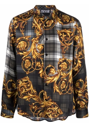Versace Jeans Couture Tartan Baroque print shirt - Black