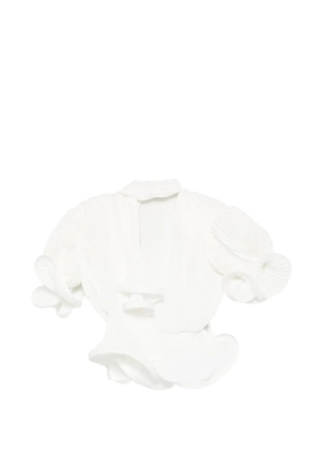 Rowen Rose puffy-sleeve blouse - White