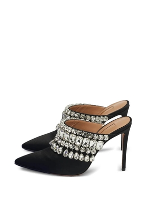 Aquazzura satin crystal sandals - Black