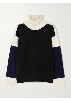 Aztech Mountain - Bayer Color-block Wool-blend Sweater - Black - small,medium,large