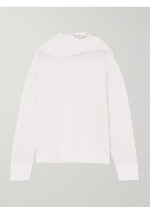 CARVEN - Scarf-detailed Voile Blouse - Off-white - FR 34,FR 36,FR 38,FR 40