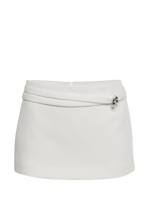 CHATS BY C.DAM strap-detail gabardine mini skirt - White