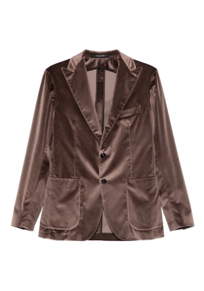 Tagliatore velvet patch-pocket blazer - Brown