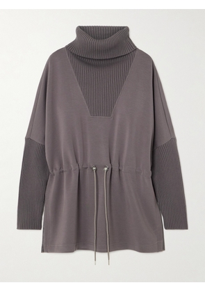 Varley - Suffolk Ribbed-knit And Doublesoft® Jersey Turtleneck Sweatshirt - Purple - x small,small,medium,large,x large