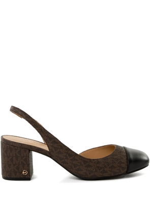 Michael Kors 57mm monogram slingback pumps - Brown