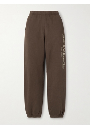 Sporty & Rich - Printed Cotton-jersey Track Pants - Brown - x small,small,medium,large,x large