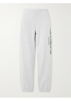 Sporty & Rich - Printed Cotton-blend Jersey Tapered Track Pants - Gray - x small,small,medium,large,x large
