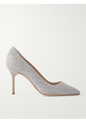 Manolo Blahnik - Bb 90 Wool Pumps - Gray - IT36,IT36.5,IT37,IT37.5,IT38,IT38.5,IT39,IT39.5,IT40,IT40.5,IT41,IT42
