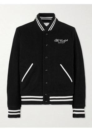 Sporty & Rich - + The Carlyle Embroidered Striped Wool-blend Felt Varsity Jacket - Black - x small,small,medium,large