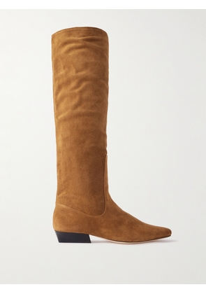 STAUD - Wally Suede Knee Boots - Brown - IT35,IT36,IT36.5,IT37,IT37.5,IT38,IT38.5,IT39,IT39.5,IT40,IT40.5,IT41,IT41.5,IT42