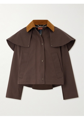 Altuzarra - Austen Suede-trimmed Cotton-canvas Coat - Brown - FR 34,FR 36,FR 38,FR 40,FR 42,FR 44