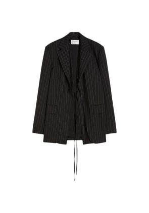 Sportmax pinstripe tie-fastening blazer - Black