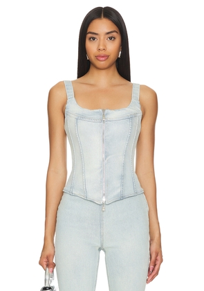 EB Denim Rainy Corset in Denim-Light. Size M. Also in S, XS.