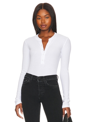 COTTON CITIZEN Verona Henley Shirt in White. Size L. Also in M.